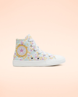 Converse Ditsy Floral Chuck Taylor All Star Lány Magasszárú Fehér/Arany/Rózsaszín | XYVEGFI-HU